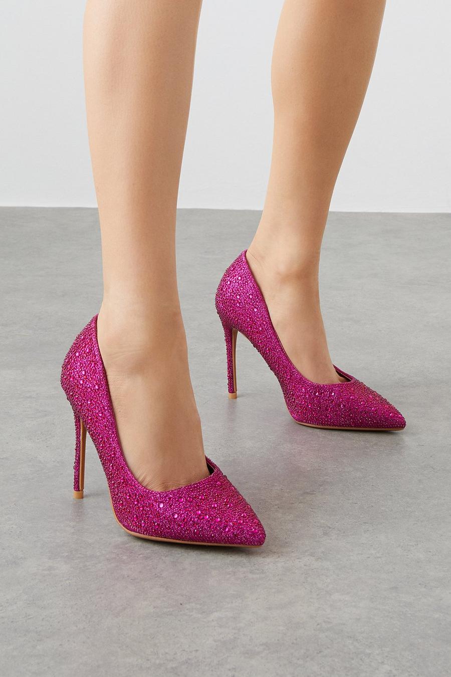 Faith: Ciara Sparkly Court Shoes