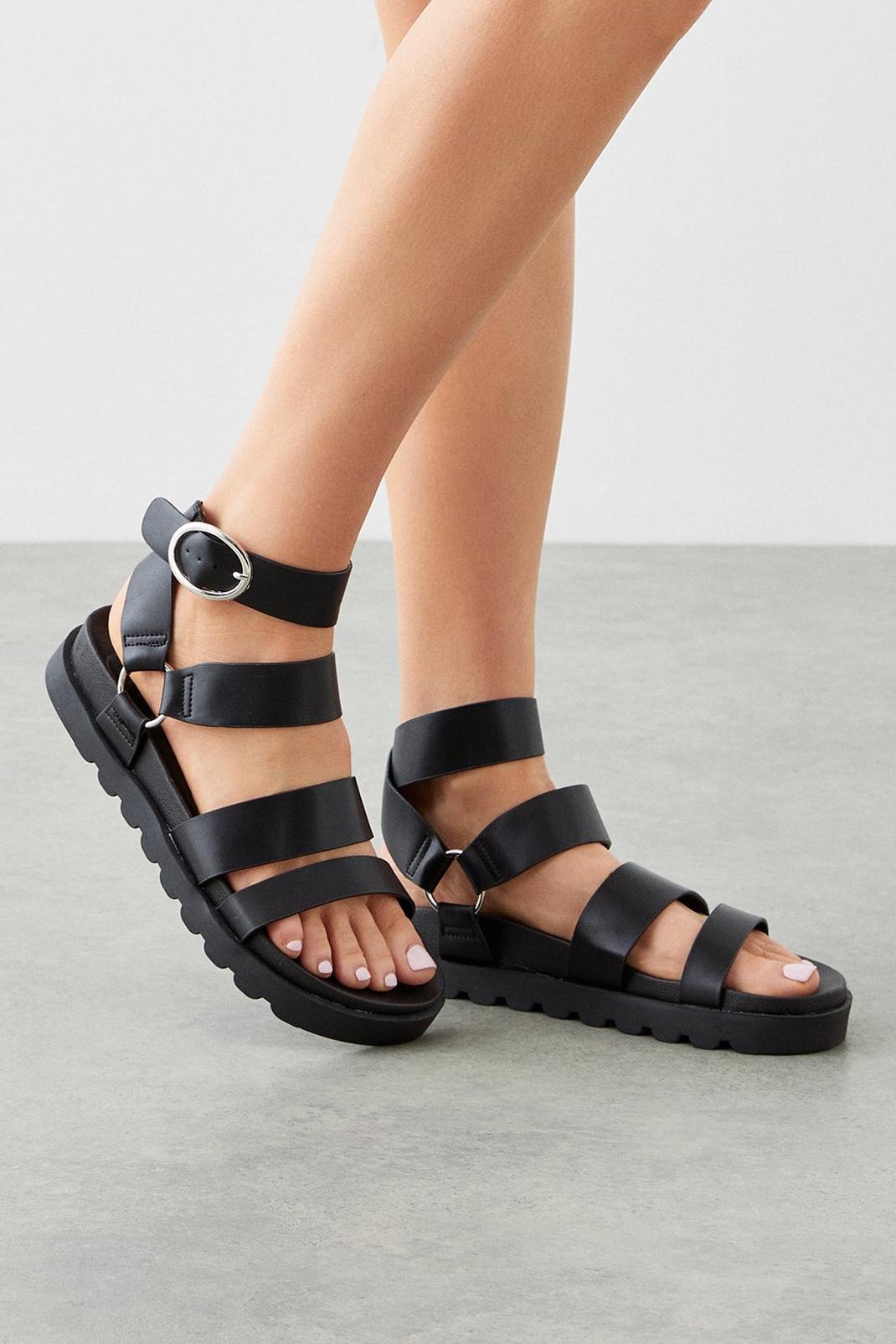 Black Faith: Maddie Gladiator Sandals image number 1