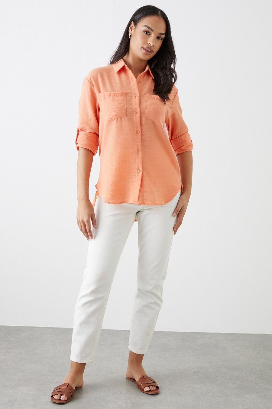 Roll Sleeve Shirt with Pockets