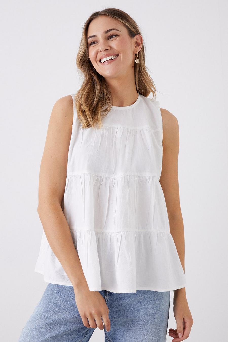 Smock Tiered Shell Blouse