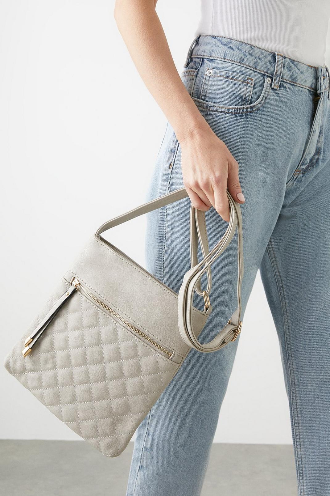 Grey Dora Quilted Cross Body Bag image number 1