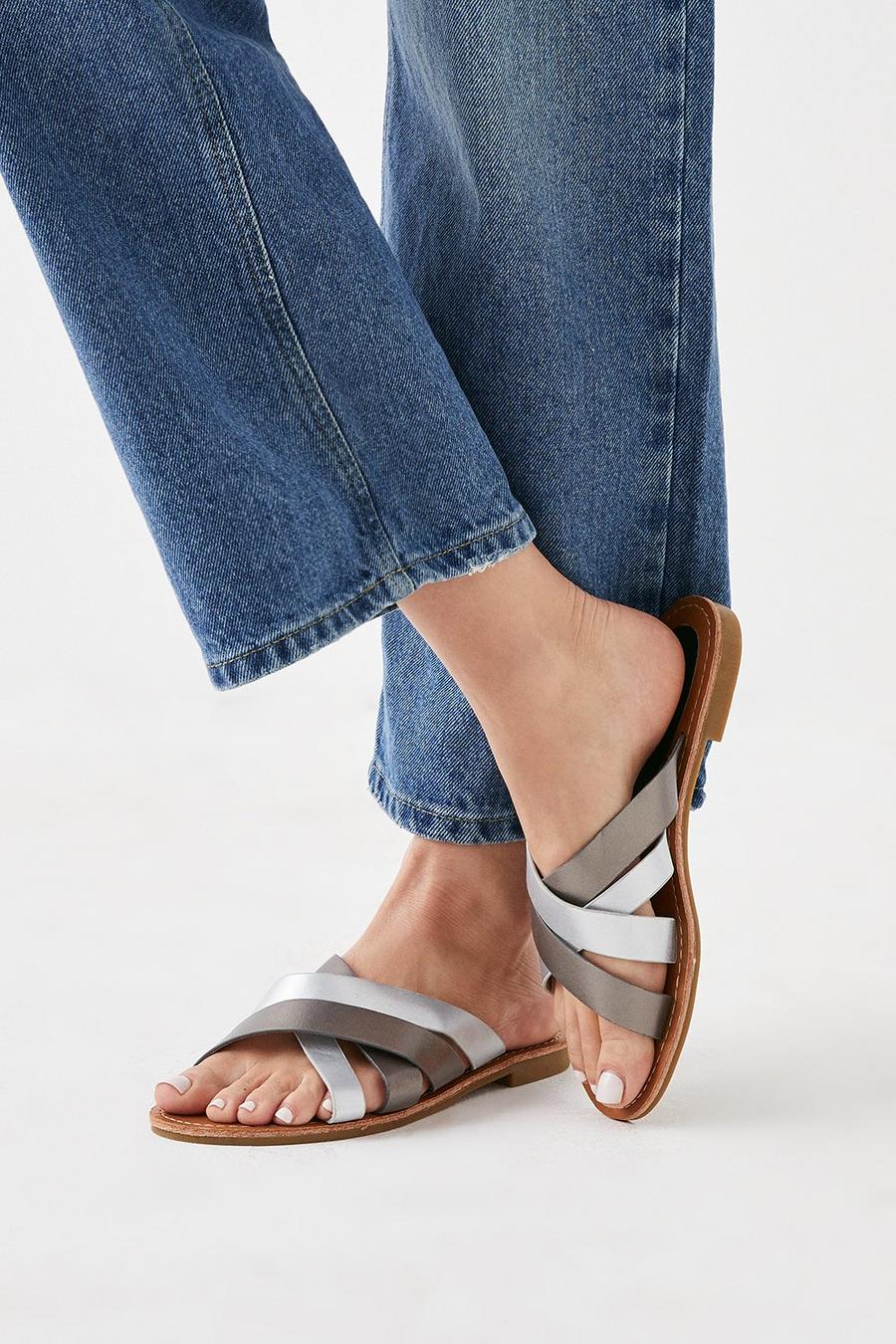 Good For The Sole: Wide Fit Ashley Multistrap Slide
