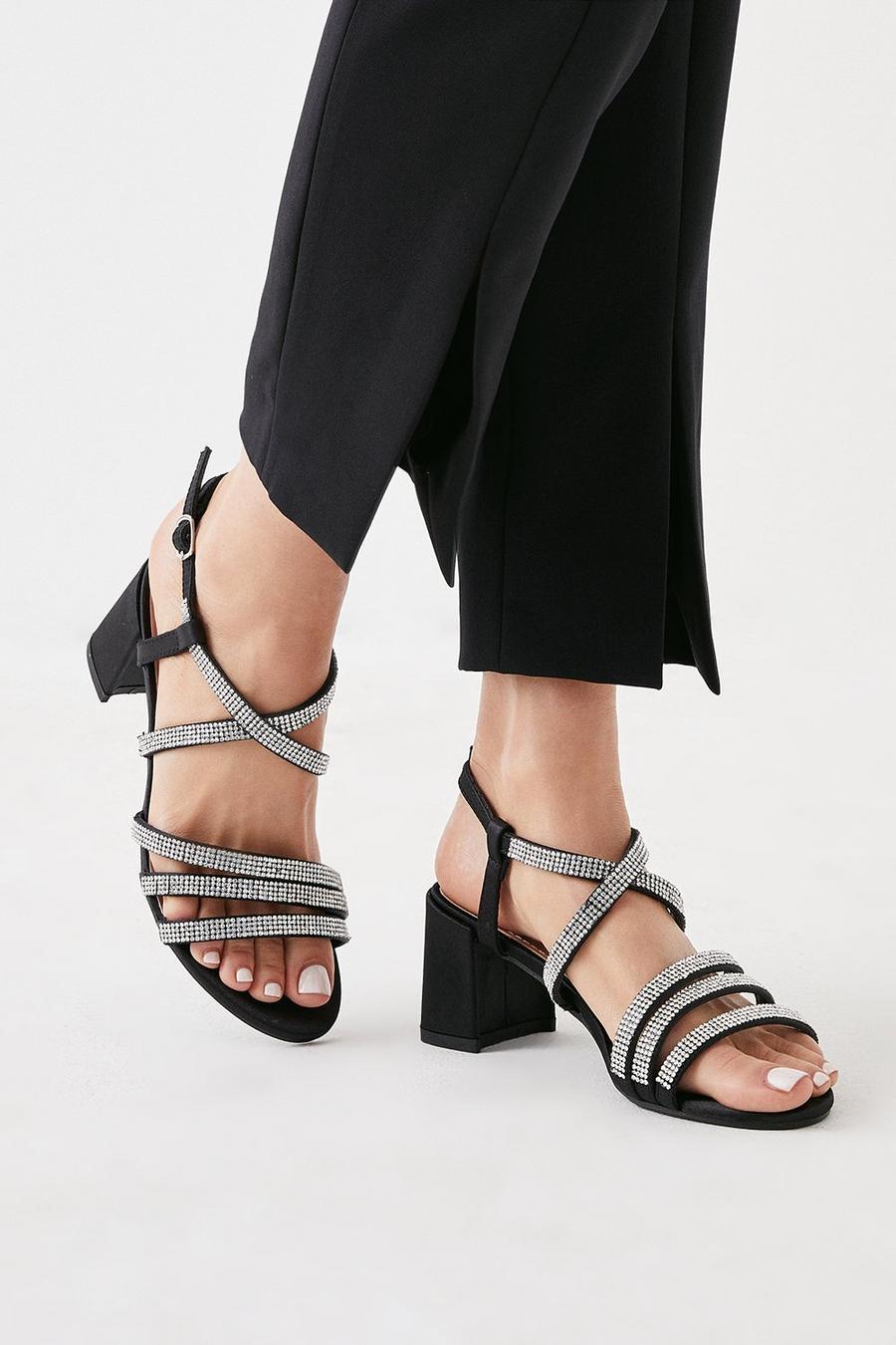 Good For The Sole: Wide Fit Enya Sparkly Heeled Sandals