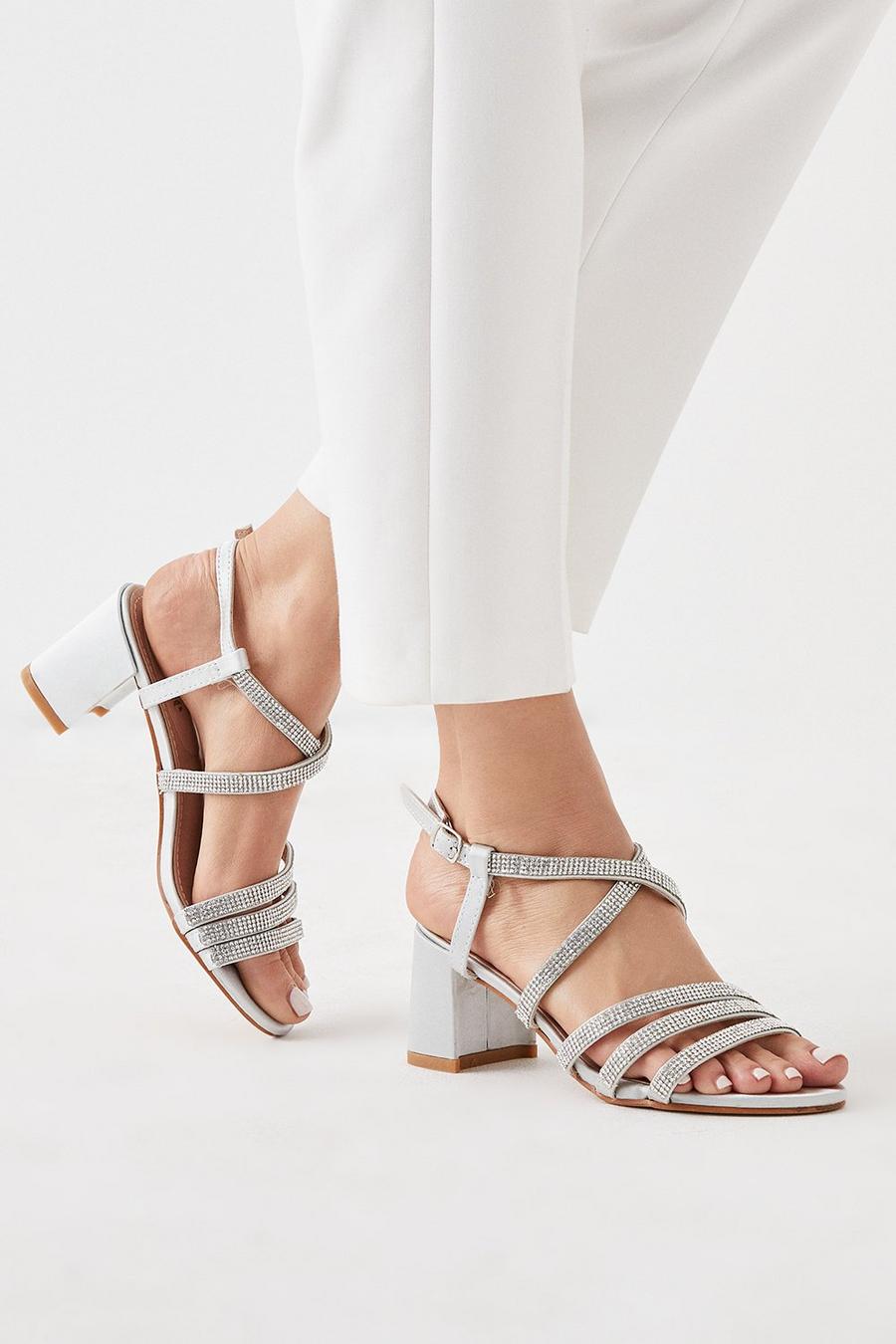 Good For The Sole: Wide Fit Enya Sparkly Heeled Sandals