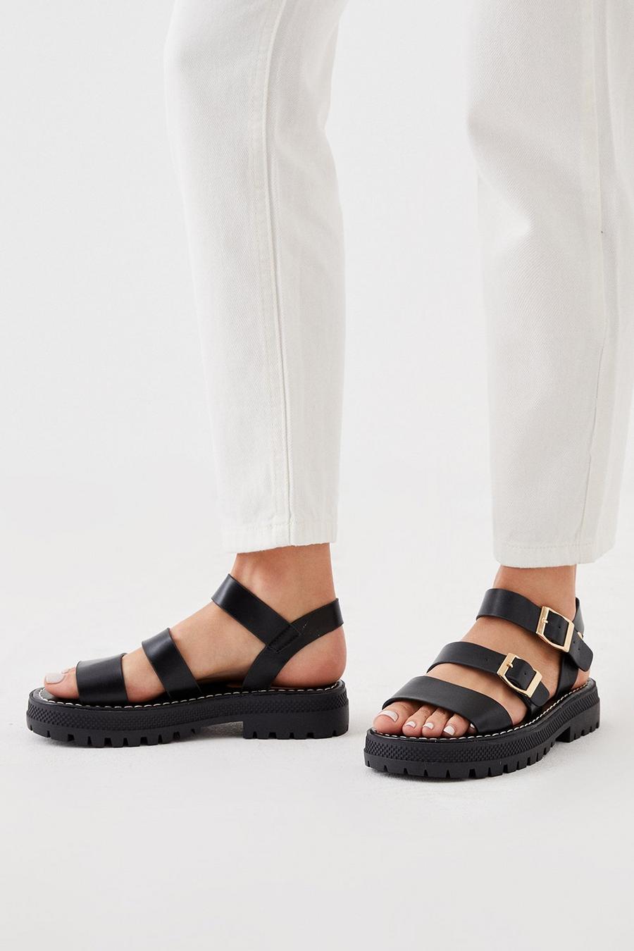 Faith: Maci Chunky Buckle Flat Sandals
