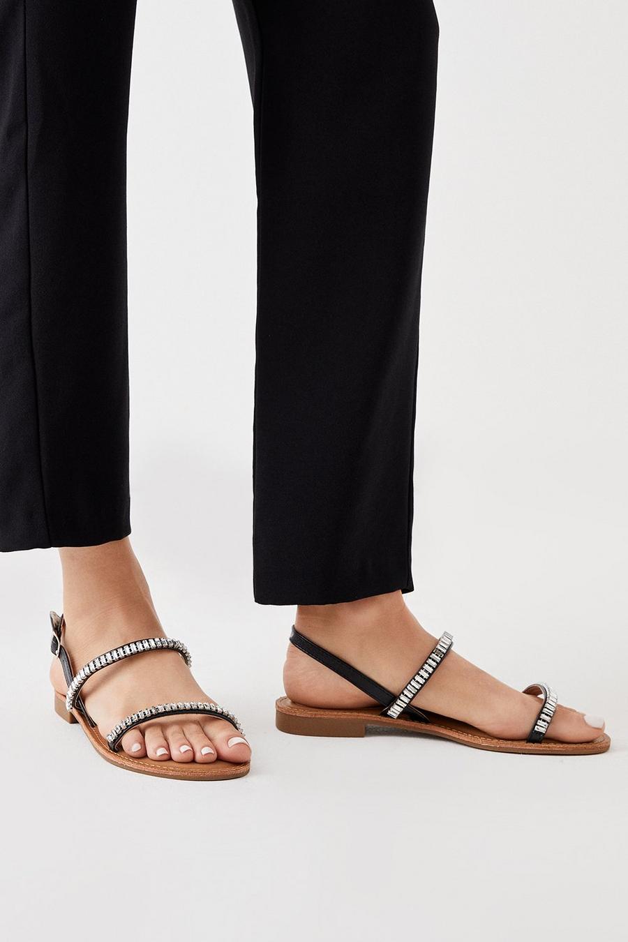 Faith: Mimi Sparkly Barely There Flat Sandals