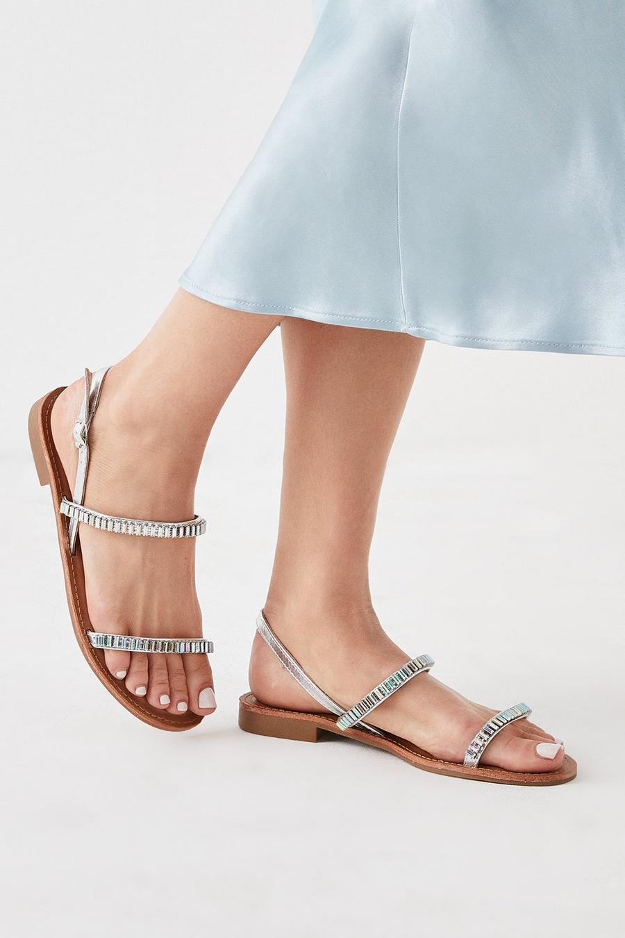 Faith: Mimi Sparkly Barely There Flat Sandals