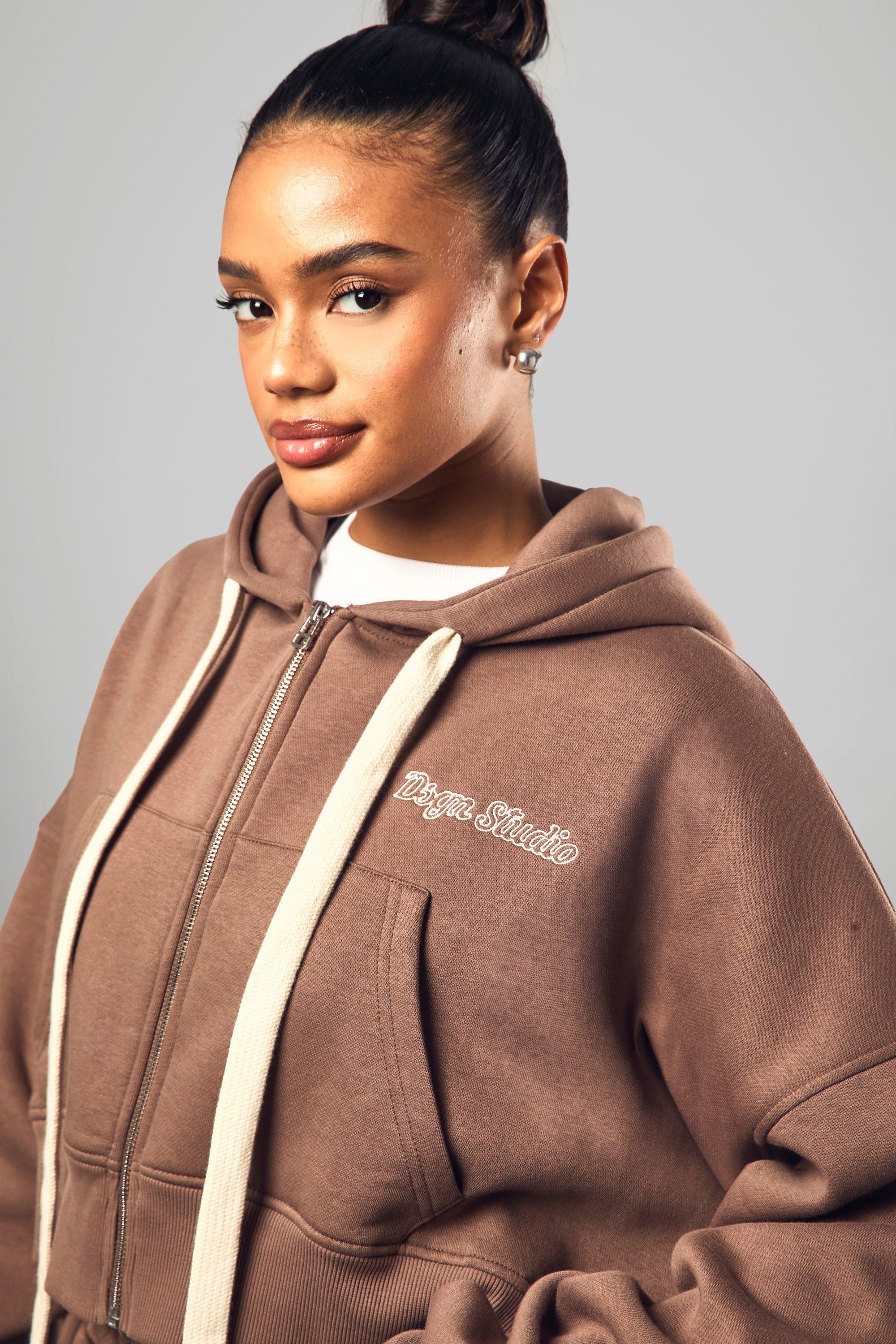 Contrast Drawcord DSGN Studio Boxy Crop Hoodie | Nasty Gal