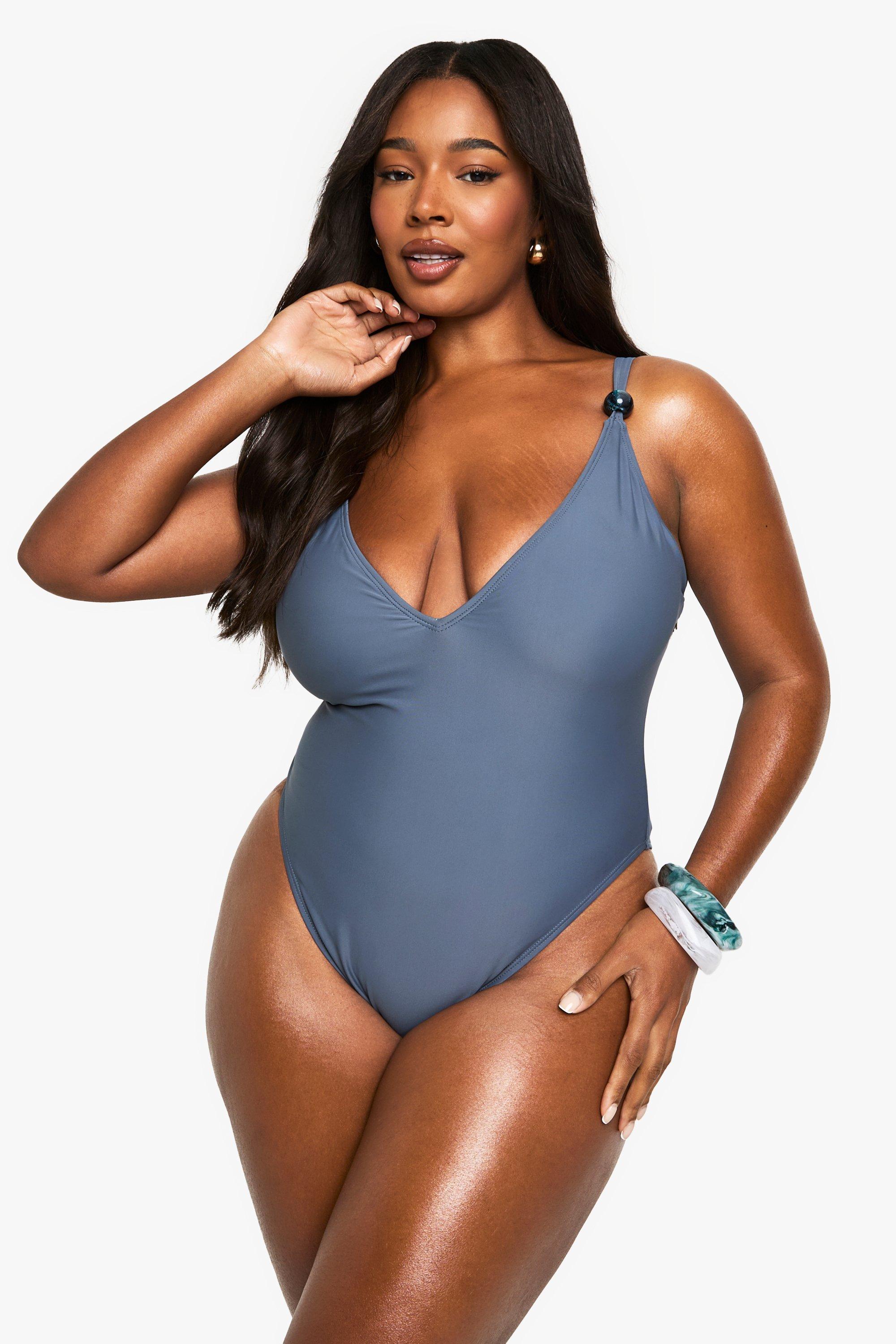PLUS BEAD TRIM SWIMSUIT