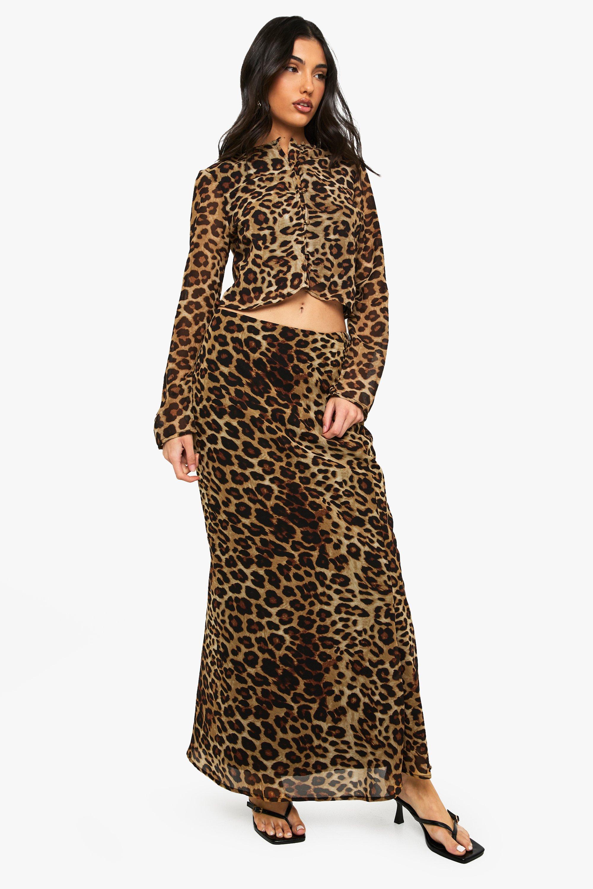 ◆GILA ARCHIVE◆ RACE SKIRTS (LEOPARD)_SB Blumarine Semi Sheer Silk Leopard Print Skirt – Guzzi Archive